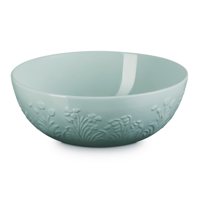 Le Creuset Jardin Relief Stoneware Serving Bowl, 3.6L - Sea Salt