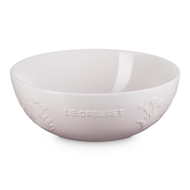 Le Creuset Jardin Relief Stoneware Serving Bowl, 3.6L - Shell Pink
