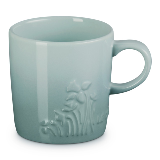 Le Creuset Jardin Relief Stoneware Mug, 350ml - Sea Salt