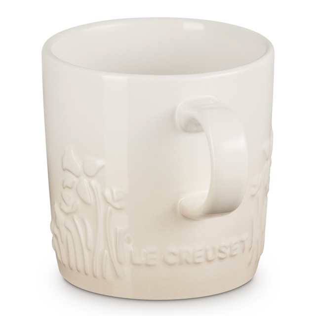 Le Creuset Jardin Relief Stoneware Mug, 350ml - Meringue
