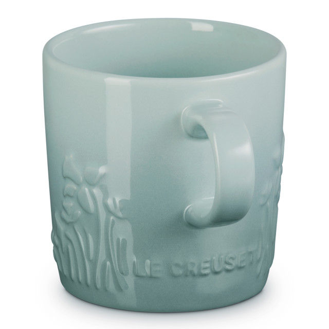 Le Creuset Jardin Relief Stoneware Mug, 350ml - Sea Salt angle