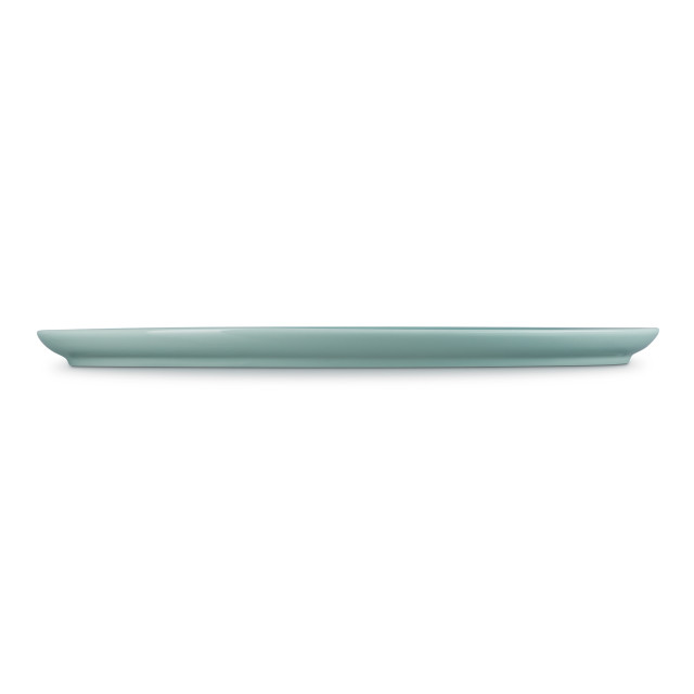 Le Creuset Jardin Relief Oval Stoneware Serving Platter, 36cm - Sea Salt angle