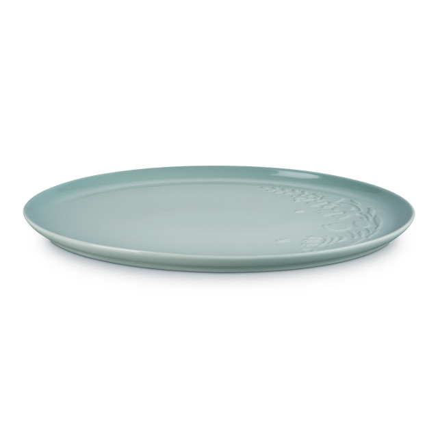 Le Creuset Jardin Relief Oval Stoneware Serving Platter, 36cm - Sea Salt