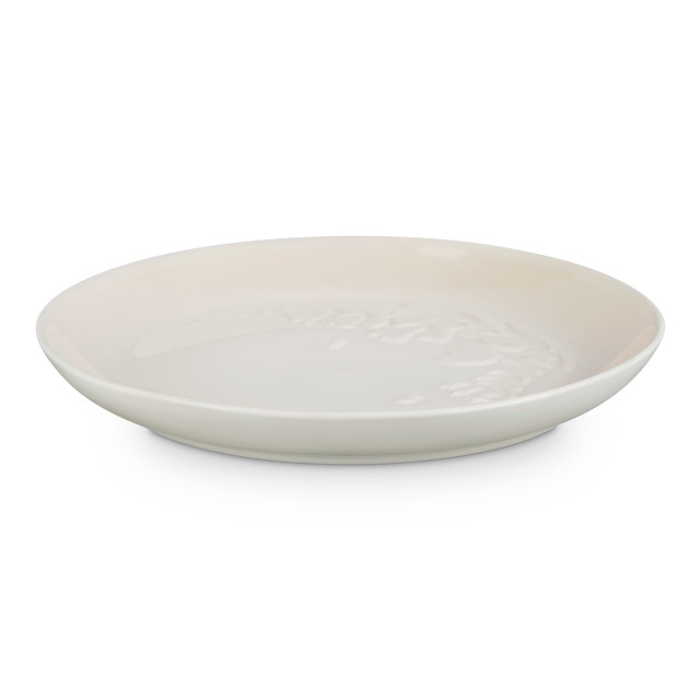 Le Creuset Jardin Relief Stoneware Side Plate, 22cm - Meringue