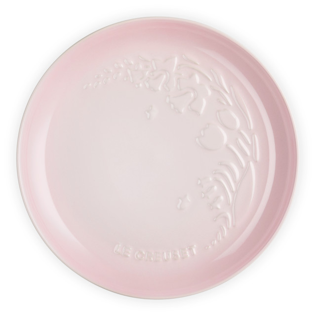 Le Creuset Jardin Relief Stoneware Side Plate, 22cm - Shell Pink angle