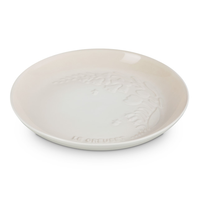 Le Creuset Jardin Relief Stoneware Side Plate, 22cm - Meringue angle