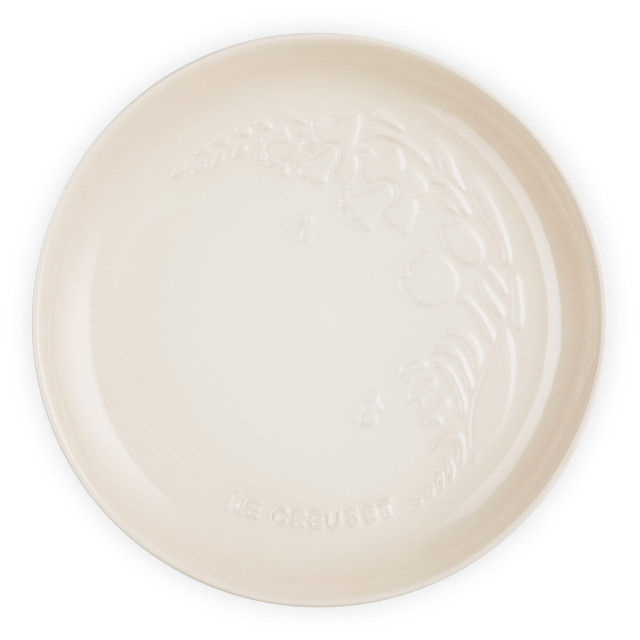 Le Creuset Jardin Relief Stoneware Side Plate, 22cm - Meringue angle