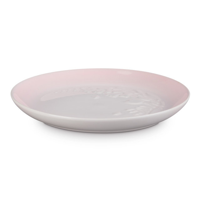 Le Creuset Jardin Relief Stoneware Side Plate, 22cm - Shell Pink