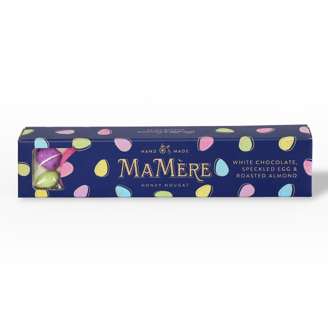 Ma Mere Confections White Chocolate Speckled Egg Nougat Bar, 125g