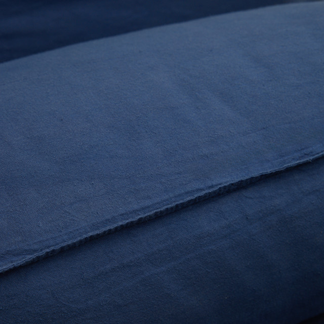Thread Office Navy Washed Cotton Duvet Cover Set - Double