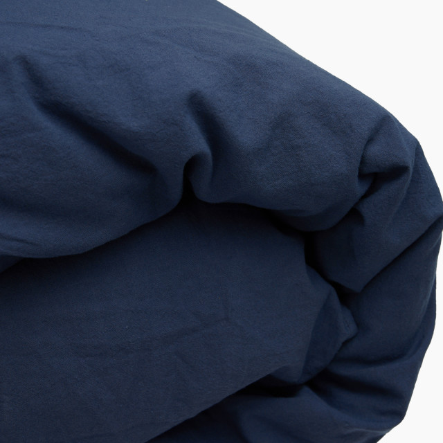 Thread Office Navy Washed Cotton Duvet Cover Set - Double
