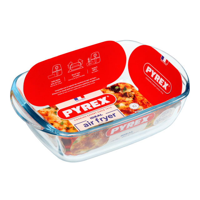 Pyrex Rectangular Airfryer Dish, 1.2L packaging