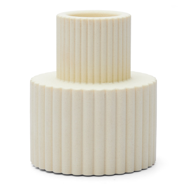 Alkaline Fluted Form Candle Holder - Pale Banana angle