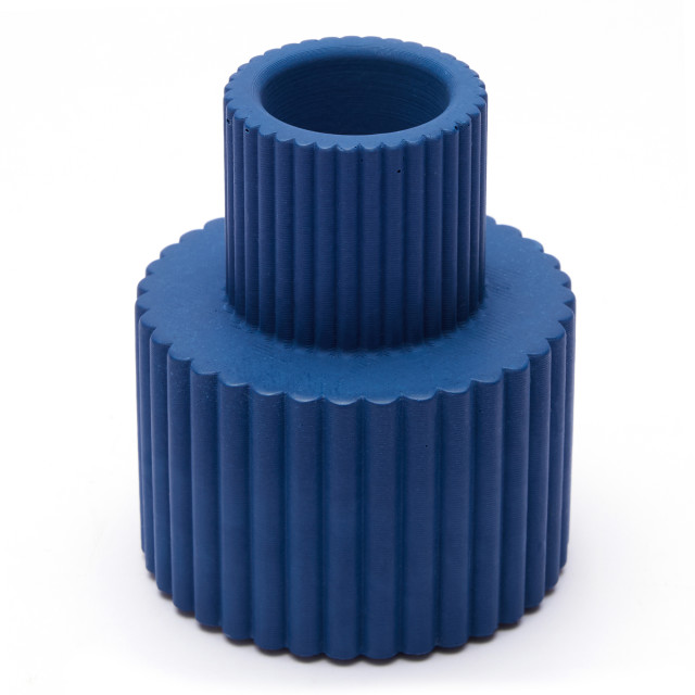 Alkaline Fluted Form Candle Holder - Blue Depth