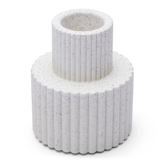 Alkaline Fluted Form Candle Holder - Sand