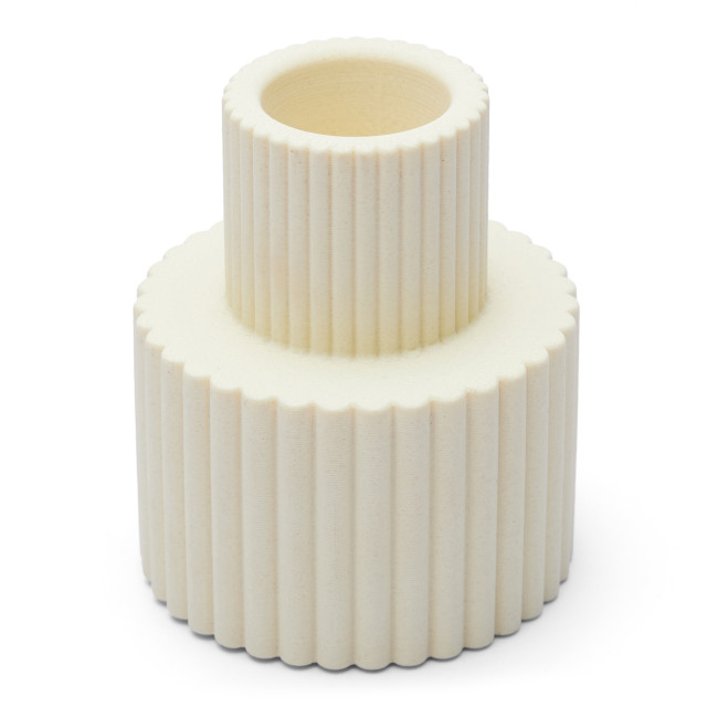 Alkaline Fluted Form Candle Holder - Pale Banana