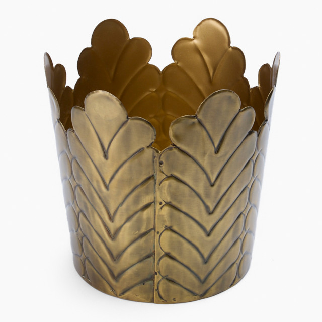 Thread Office Gold Crown Planter, 17cm