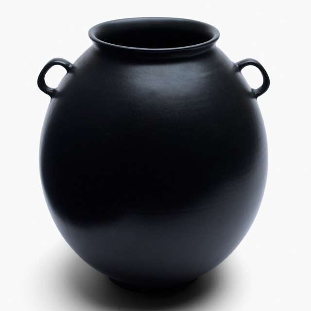 Thread Office Black Cleo Ceramic Vase, 28cm