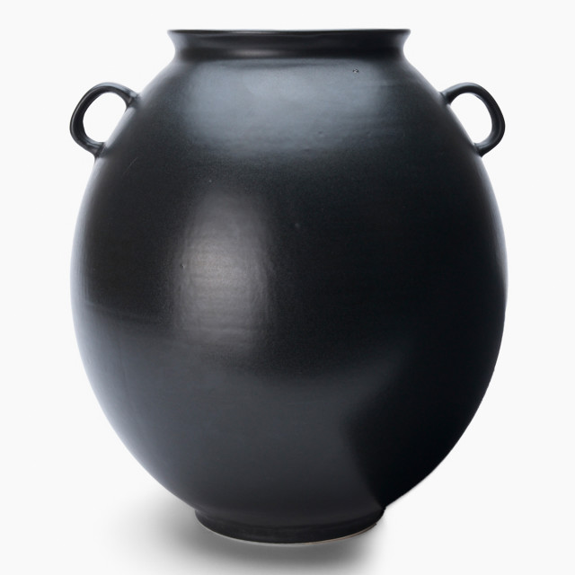 Thread Office Black Cleo Ceramic Vase, 28cm