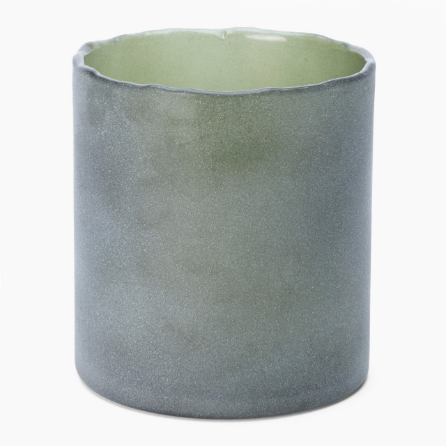 Thread Office Green Frosted Raw Edge Candle Holder - Small