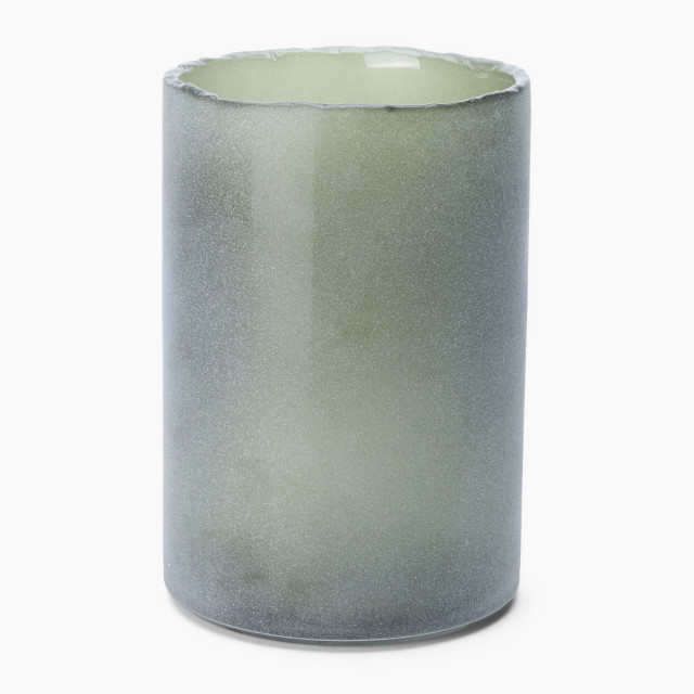 Thread Office Green Frosted Raw Edge Candle Holder - Large