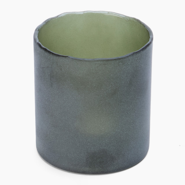 Thread Office Green Frosted Raw Edge Candle Holder - Small