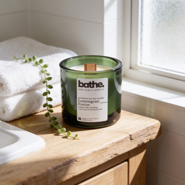 Bathe Lemongrass Fusion Soy Wax Candle, 400g