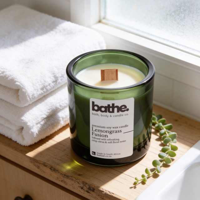 Bathe Lemongrass Fusion Soy Wax Candle, 400g