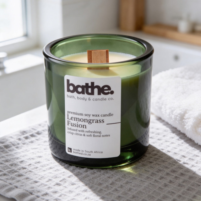 Bathe Lemongrass Fusion Soy Wax Candle, 400g