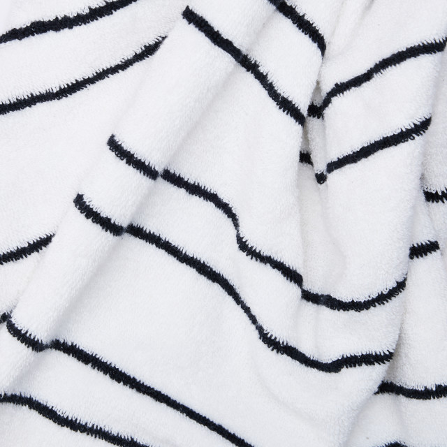 Thread Office White & Black Stripe Hand Towel, 500gsm close up