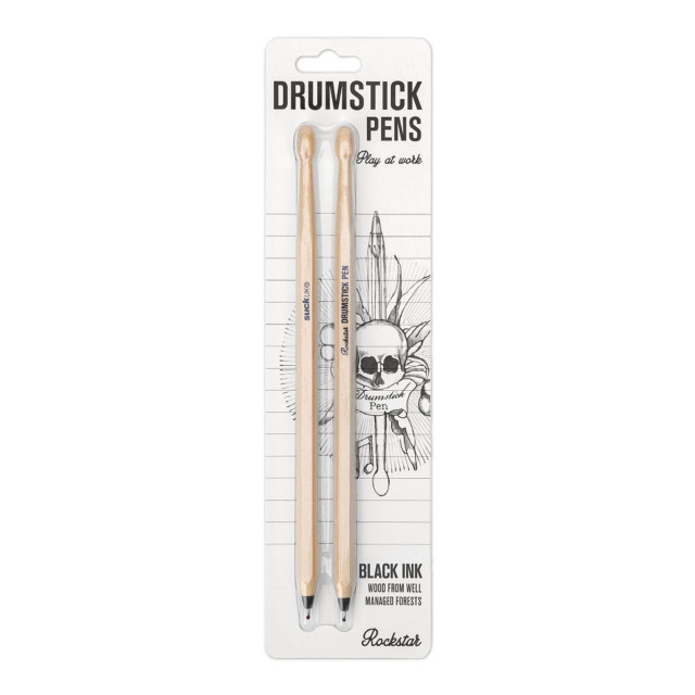 Suck UK Drumstick Pens, Set of 2 - Black packaging