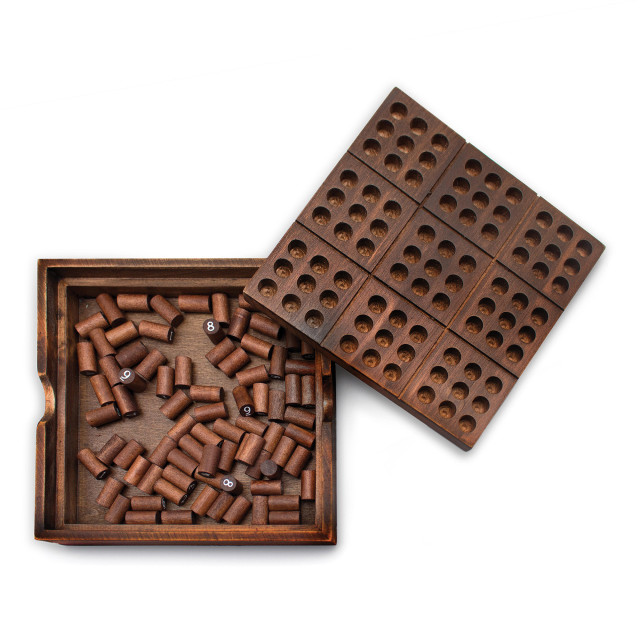 Suck UK Iron & Glory Wooden Sudoku Set angle