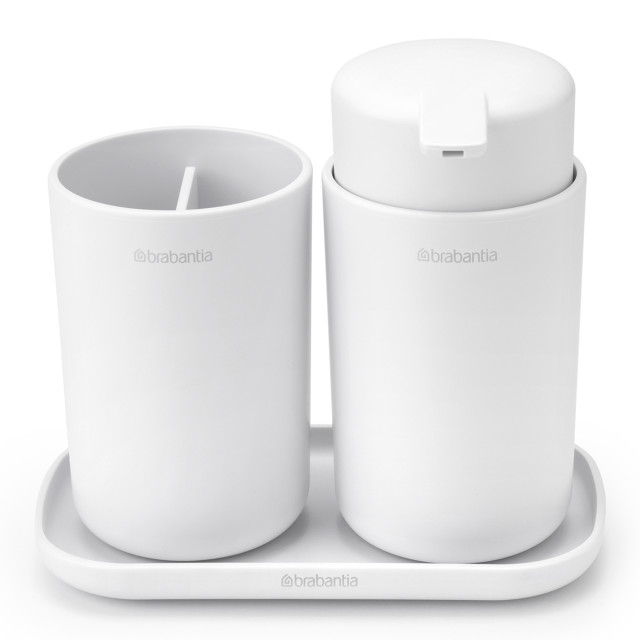 Brabantia ReNew Bathroom Accessory Set, 3-Piece - White angle