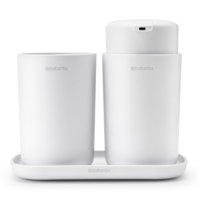 Brabantia ReNew Bathroom Accessory Set, 3-Piece - White angle