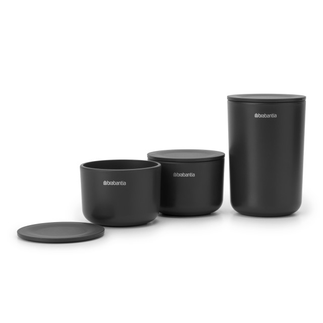 Brabantia ReNew Storage Pots, Set of 3 - Dark Grey angle