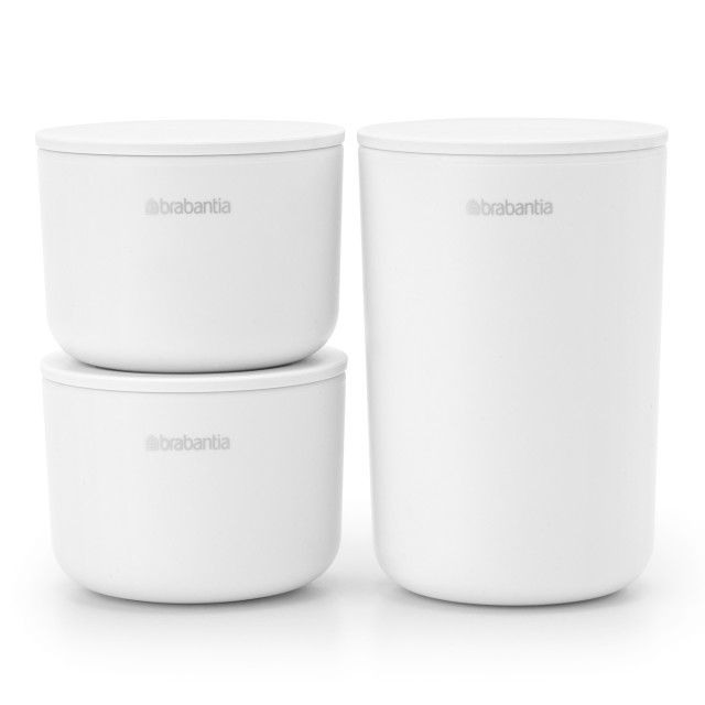 Brabantia ReNew Storage Pots, Set of 3 - White angle