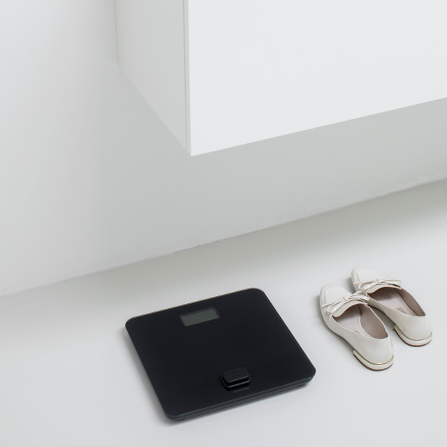 Brabantia Battery-Free Digital Bathroom Scale - Dark Grey in the bathroom