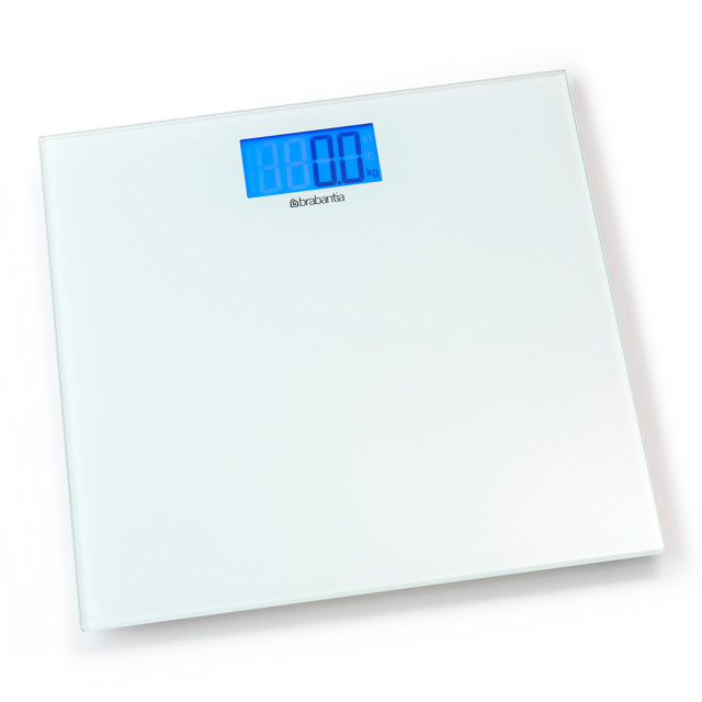Brabantia Battery-Powered Digital Bathroom Scale - White angle