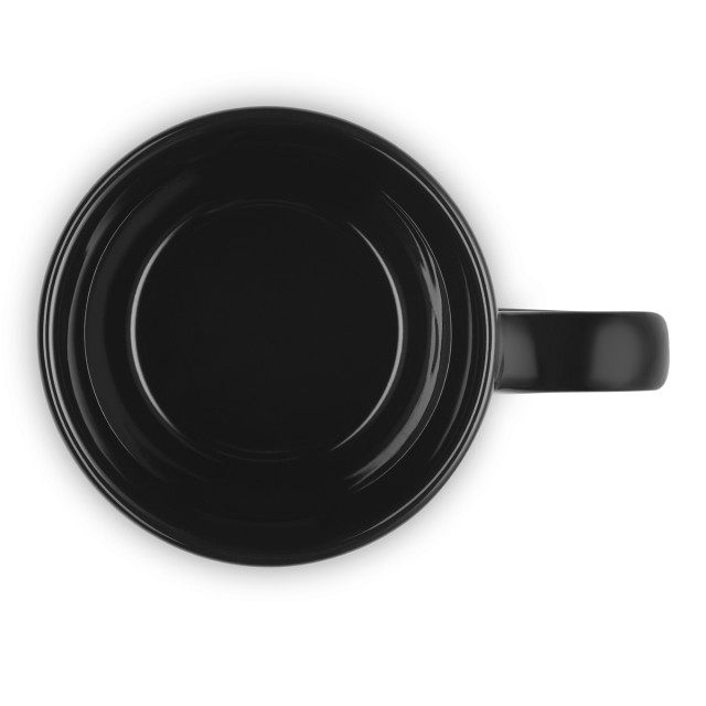 Le Creuset Stoneware V Mug, 180ml - Black Onyx angle
