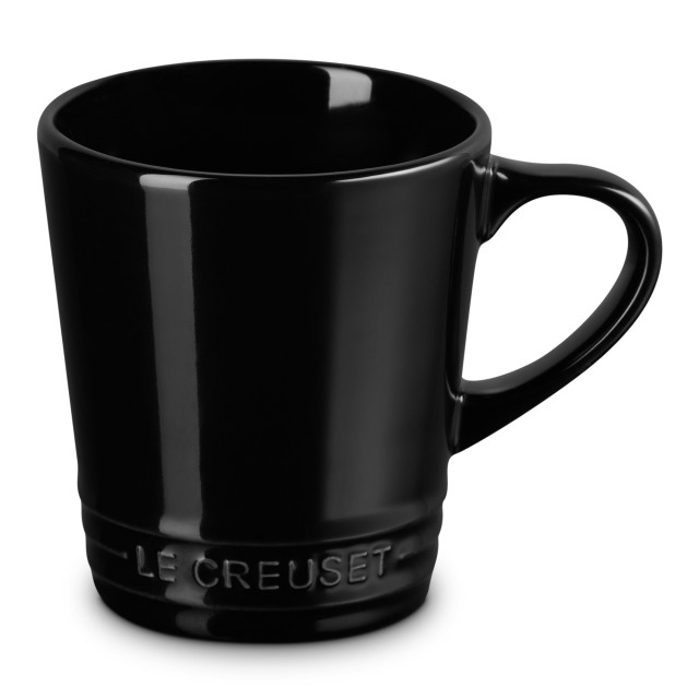 Le Creuset Stoneware V Mug, 180ml - Black Onyx angle