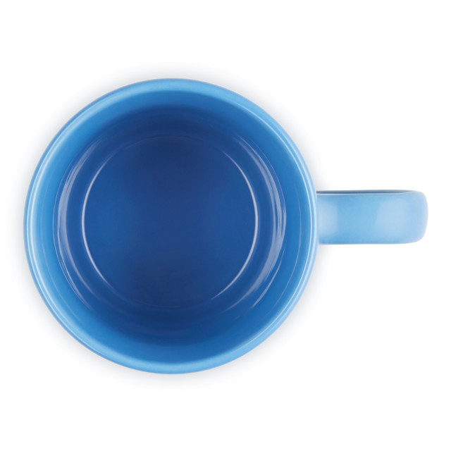 Le Creuset Stoneware V Mug, 330ml - Azure Blue angle
