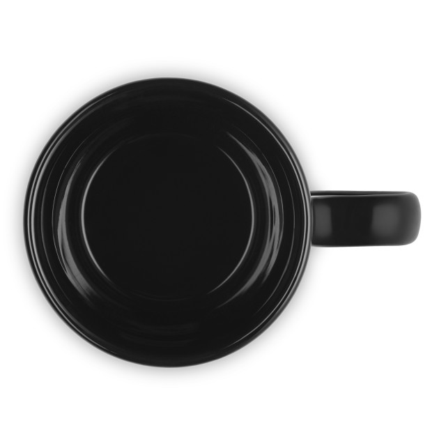 Le Creuset Stoneware V Mug, 330ml - Black Onyx angle