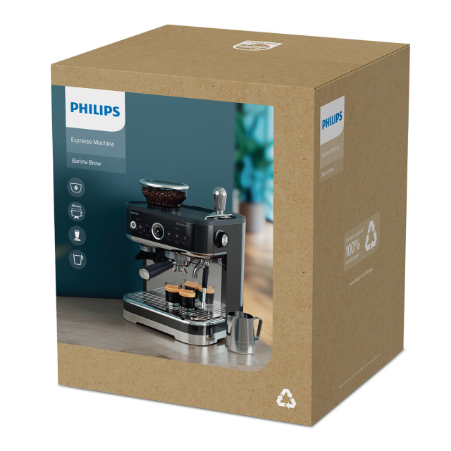 Philips Barista Brew Semi-Automatic Bean-To-Cup Espresso Machine, PSA3218/10 packaging