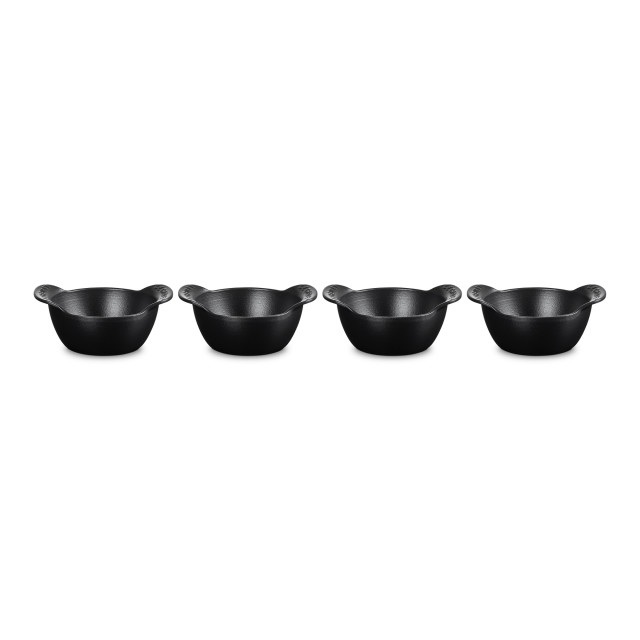 Le Creuset Gourmet Matte Black Collection Cast Iron Mini Cocottes, Set of 4