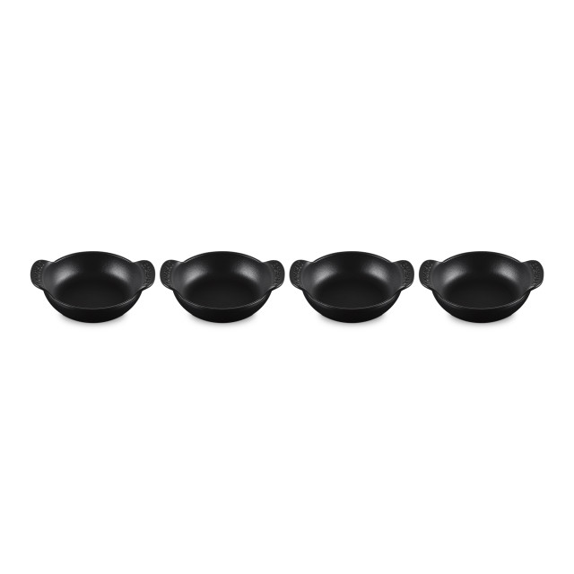 Le Creuset Gourmet Matte Black Collection Cast Iron Mini Braisers, Set of 4