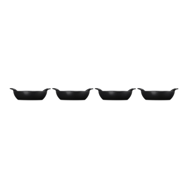 Le Creuset Gourmet Matte Black Collection Cast Iron Mini Braisers, Set of 4 angle