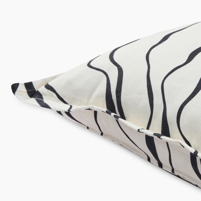 Thread Office Monochrome Contour Scatter Cushion with Feather Blend Inner, 60cm x 60cm close up