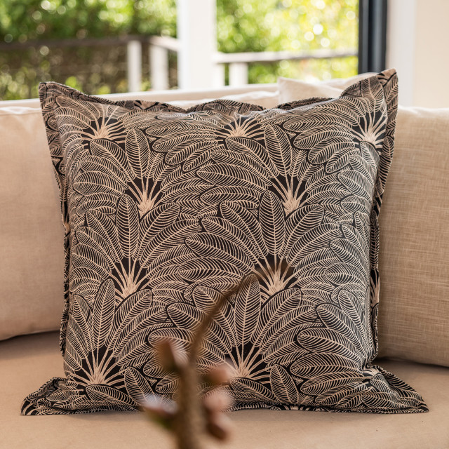 Lifestyle image of Thread Office Fan Palm Scatter Cushion with Feather Blend Inner, 60cm x 60cm