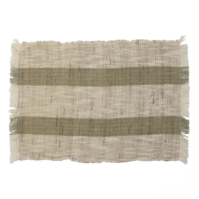 Humble & Mash Rami Striped Placemats, Set of 4 - Green