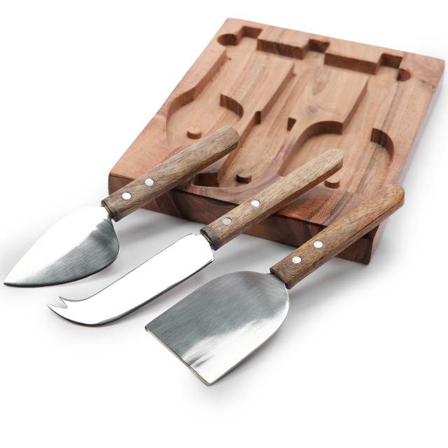 Humble & Mash Wooden Board Cheese Set, Set of 3
